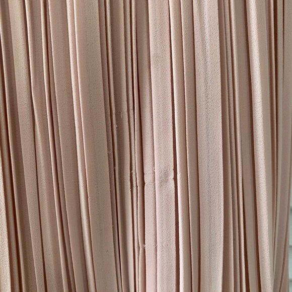 Halston Heritage Round Neck Pleated Dress | Pink - Picture 5 of 5